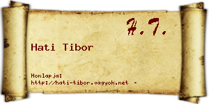 Hati Tibor névjegykártya